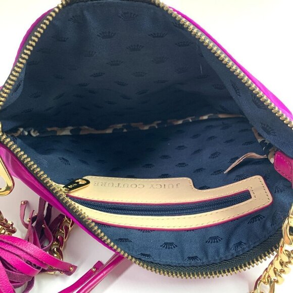 Juicy Couture Magenta Nylon & Chain Shoulder Evening Bag Pink & Gold - Picture 7 of 9